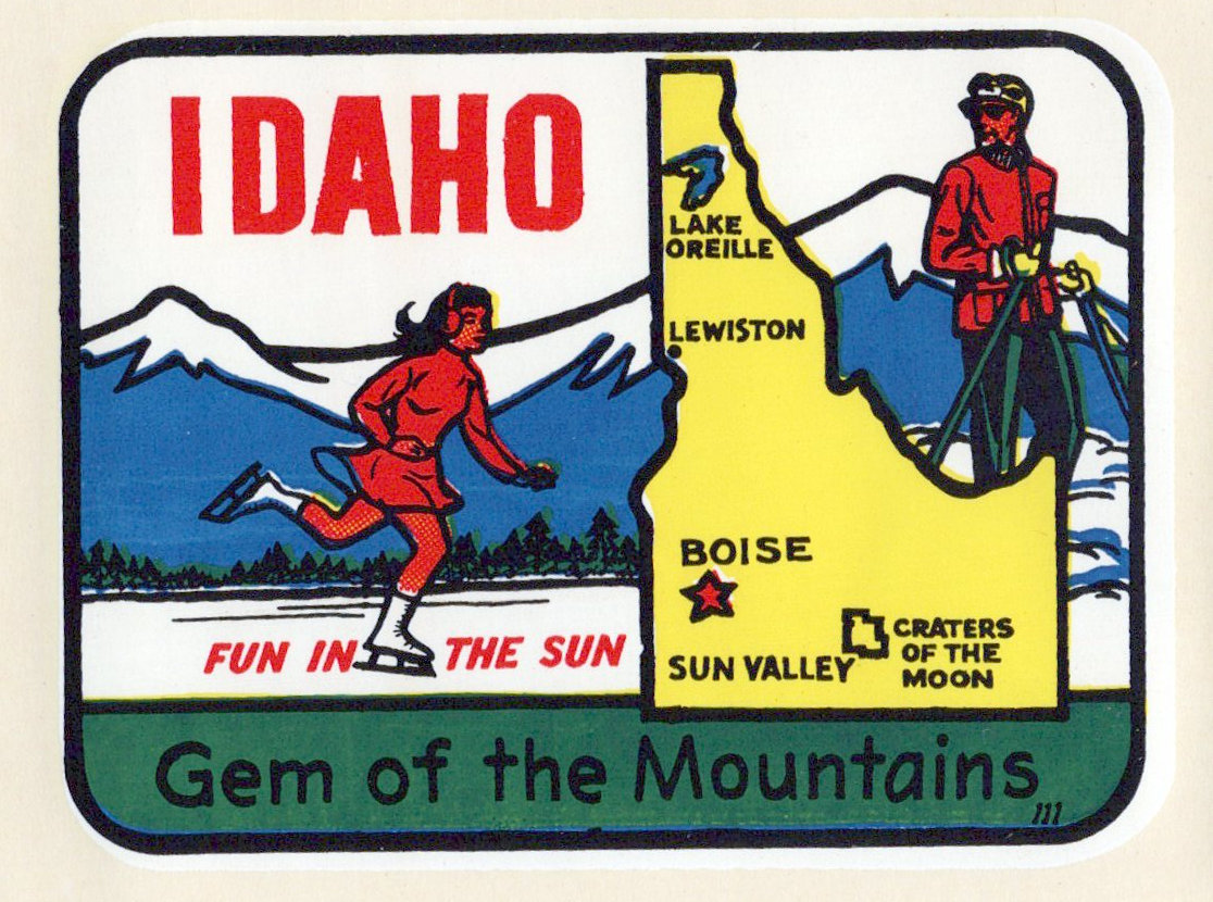 (image for) Idaho (2) Gem Of The Mountain Vintage Vacation Stickers